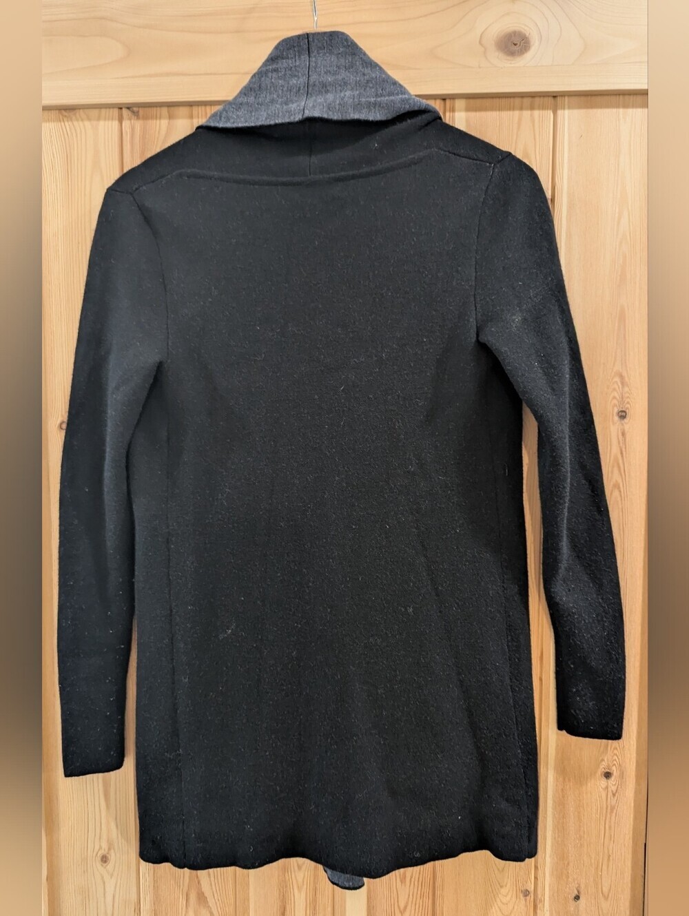 Babaton Aritzia Merino Wool Open Front Cardigan Black & Grey - Picture 5 of 8